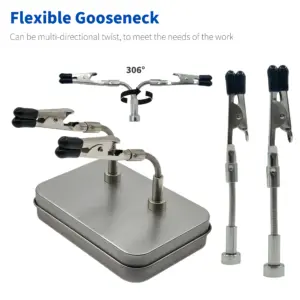 2pcs Magnetic Flexible Arm Helping Hands PCB Clamp Soldering Welding Assistant Third Hand Repair Tool Desktop Holder