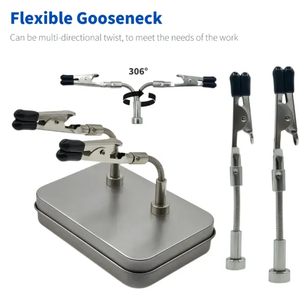2pcs Magnetic Flexible Arm Helping Hands PCB Clamp Soldering Welding Assistant Third Hand Repair Tool Desktop Holder