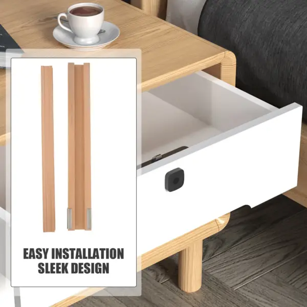 1Set Premium Wood Drawer Slides Bottom Mount Full Extension Smooth Glide Low Noise Cabinet Dresser Stand Drawer Rails