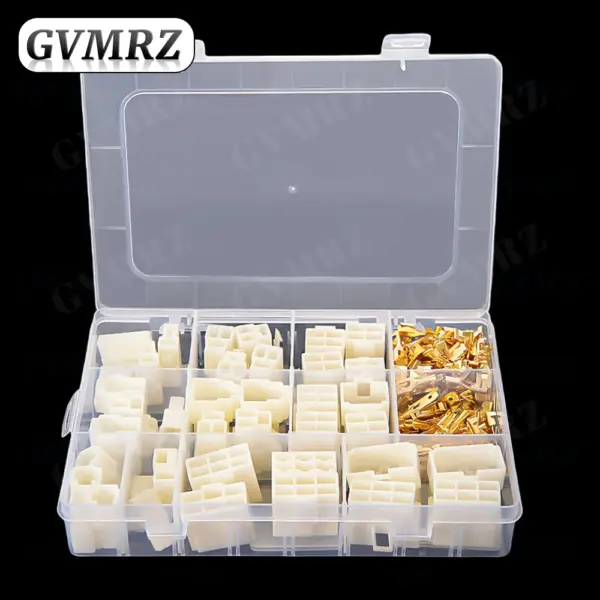 6.3 mm 1‑6Pin Automotive Quick‑Disconnect Connector Kit with Male & Female Housings and Brass Crimp Terminals