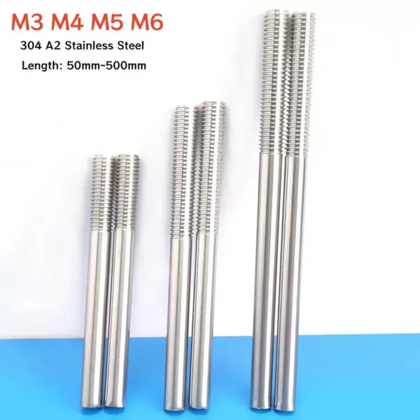 5~20pcs 304 A2 Stainless Steel Single End Thread Rod M3 M4 M5 M6 Headless Stud Bolts Screw Tooth Stick Single Head Threaded Bar