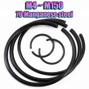 M4-M150 GB895.1 Black Steel Wire Retaining Ring for Hole Snap Ring Circlip Round Wire Snap Rings Roundwire Snap Ring for Shaft