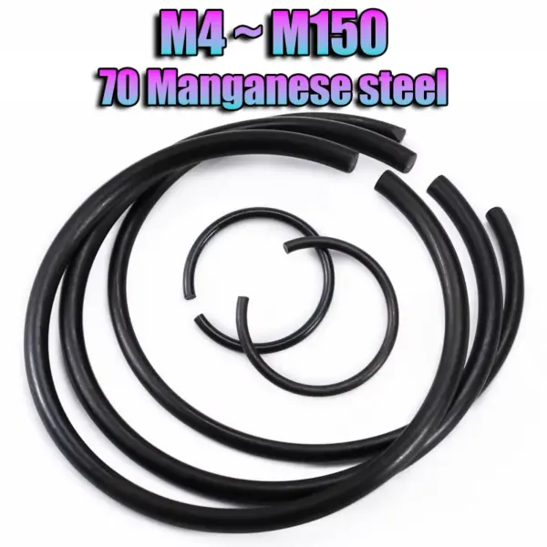 M4-M150 GB895.1 Black Steel Wire Retaining Ring for Hole Snap Ring Circlip Round Wire Snap Rings Roundwire Snap Ring for Shaft