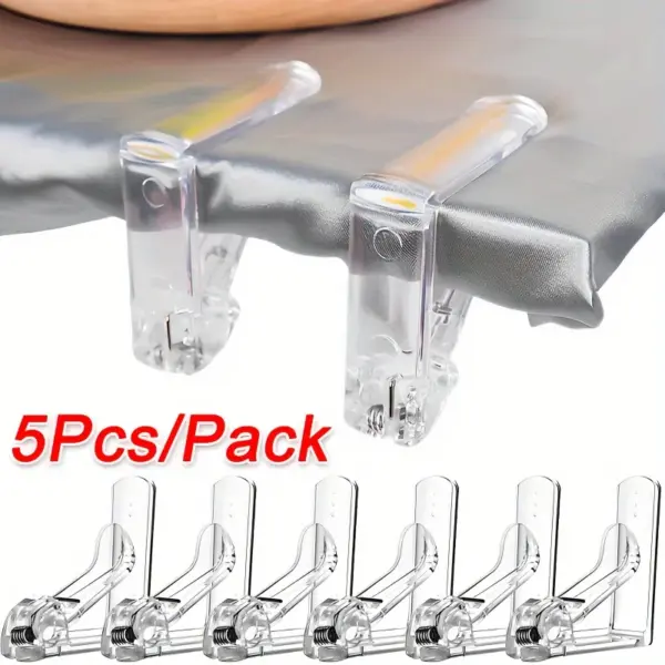 5Pcs Plastic Tablecloth Clips Transparent Non-slip Securing Holder Decorative Leaf Tablecloth Clamp Holder Table Cover Clamps