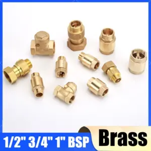 1Pcs 1/2" 3/4" 1" BSP Brass One Way Check Valves Male/Female Thread Non Return Valve Spring Swing Vertical Check Valve