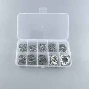 100pcs Retaining Ring Assortment Kit 10 Sizes Stainless Steel External Circlip Retaining Rings Snap for Grooved Shafts Pins Stud