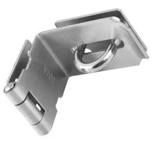 Stainless Steel 4 Inch Hasp Latch 90 Degree Heavy Duty Lock for Sliding Swinging Barn and Garage Doors Padlock Hinge