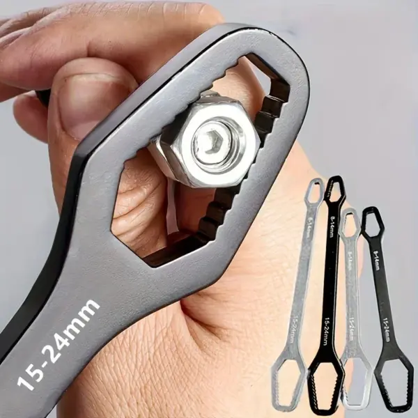 Self-Tightening Adjustable Wrench 3-17mm Double Head Ratchet Spanner High Carbon Steel for Home Professional Repairs