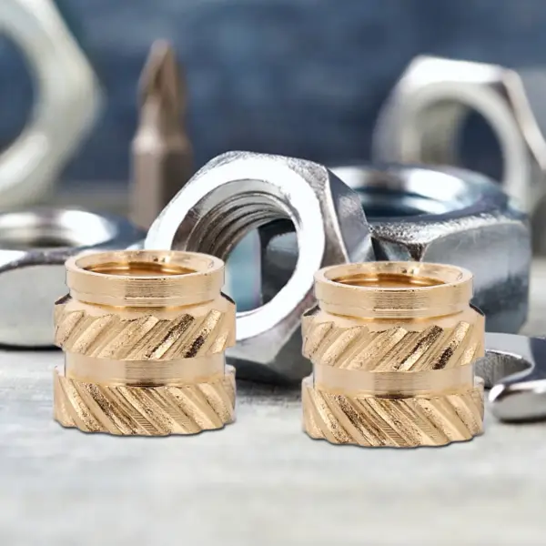 60Pcs Brass Copper Heat Set Thread Inserts M5 Double Helical Knurled Nuts for 3D Printing Woodwork Metal Secure Connection