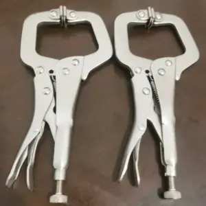 1/2pcs 6in Heavy-Duty Locking C-Clamp Pliers Adjustable Welding Clamp Clip and Regular Tips Woodworking Welding Fixing Hand Tool