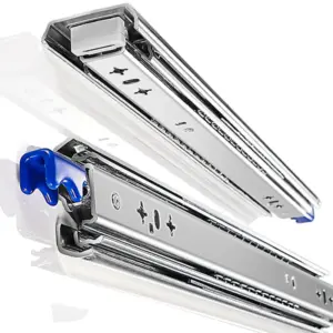 WASHINGST Industrial Heavy Duty Drawer Rails 53mm Slides Locking 120 3-Section Full Extension Retractable Furniture Load-Bearing