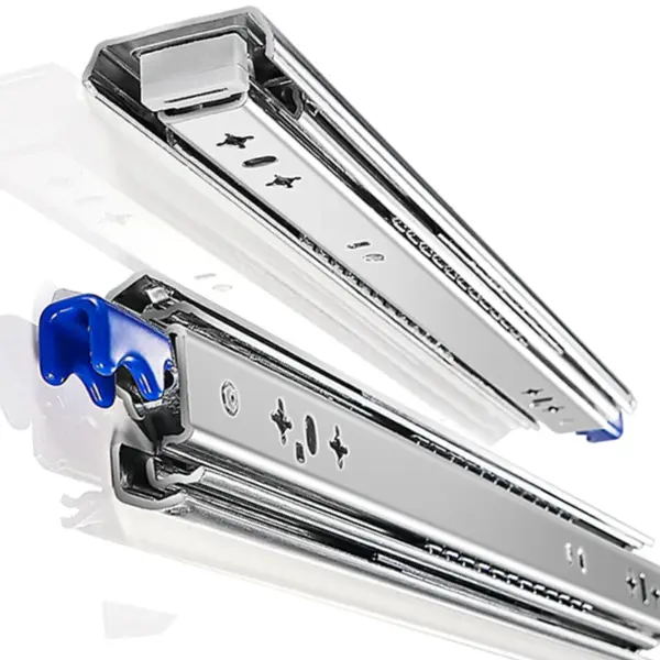 WASHINGST Industrial Heavy Duty Drawer Rails 53mm Slides Locking 120 3-Section Full Extension Retractable Furniture Load-Bearing