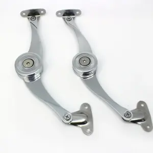 1Pcs Solid Heavy Duty Cabinet Door Gas Support Satin Silver Finish Spring Lift Struts for Cupboard Furniture Lid Open 90 Degrees