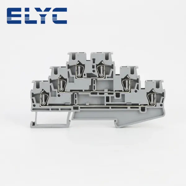 50Pcs ST2.5-3L Spring-cage 3 Level Three Layer Wiring Wire Connector ST 2.5 3L Din Rail Terminal Block Return Pull Electrical