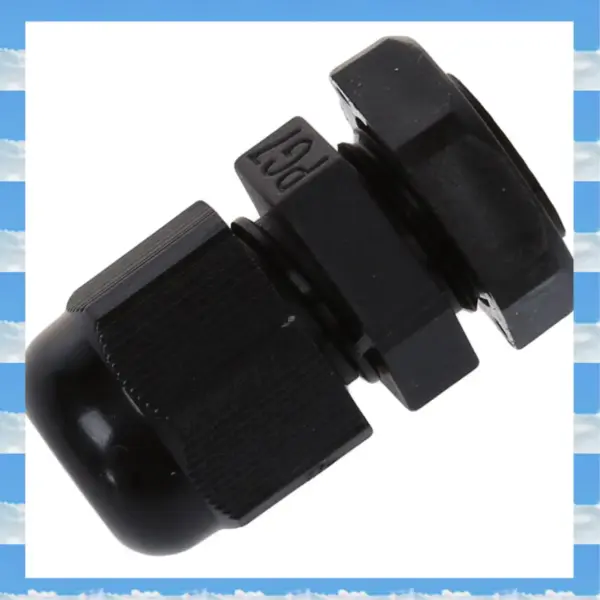 A11I 60 Pcs PG7 Waterproof Connector Gland Black For 4-7Mm Diameter Cable