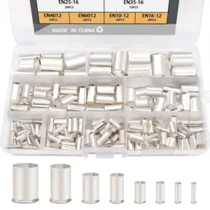 166 Pcs Wire Ferrules Kits Silver Plated Copper Crimp Terminal Connector 8 Sizes Sleeves Insulated Cord Pin End Terminal ﻿