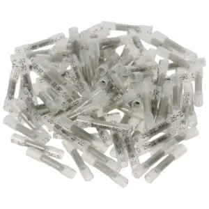 100Pcs 26-24 AWG Heat Shrink Butt Connectors Marine Grade Clear Waterproof Butt Splice Insulated Crimp Terminals Kit Marine
