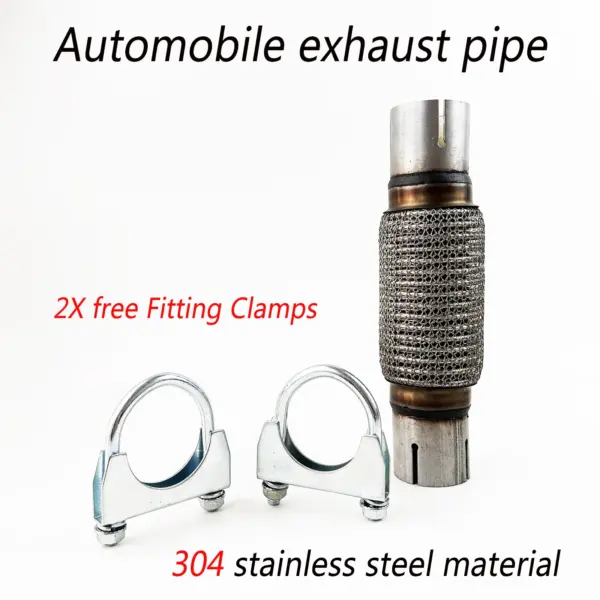 Stainless Steel Muffler Pipe Connector Welded Universal Car Exhaust Tube Telescopic Flexible Connection Braid Bellows ID32-102mm