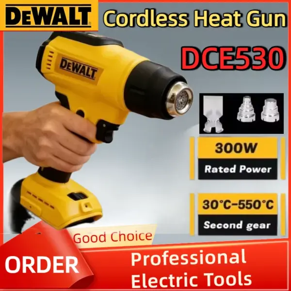 Dewalt DCE530 20V Cordless Heat Gun 300W High Power Welding Thermal Blower Professional Heat Shrink Tool