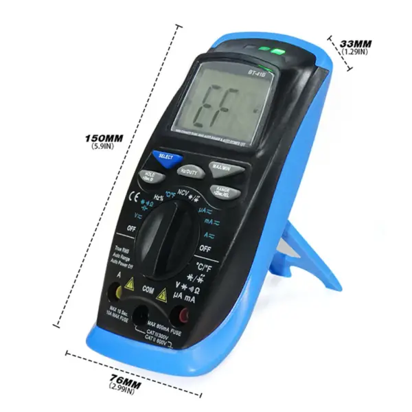Auto Range True RMS Digital Multimeter with Non Contact Voltage Detector and Large LCD Screen for Precise Testing