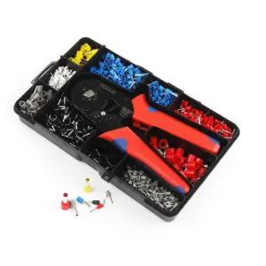 1200PCS Self Adjustable VE Tube Terminal Kits Tool Plier Set Cord End Bootlace Ferrules Wire Cable Crimper Crimping 6-4A/6-6A
