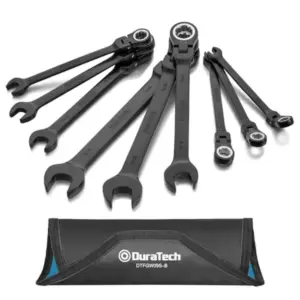 9-Piece Flex-Head Ratcheting Wrench Set Combination Wrench Set 72 Tooth SAE 5/16'' to 3/4'' Electrophoretic Coating CR-V Steel