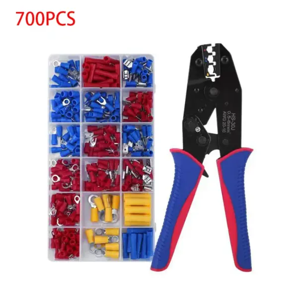 Wire Terminals Crimping Tool, Insulated Ratcheting Terminals Crimper Kit of AWG22-10 with Insulated Wire Crimp Terminals