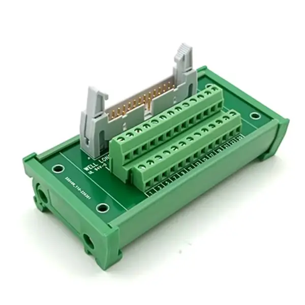 DIN Rail Mount IDC26 Male Header Breakout Board, Terminal Block, Connector UM42mm PCB Module Rack