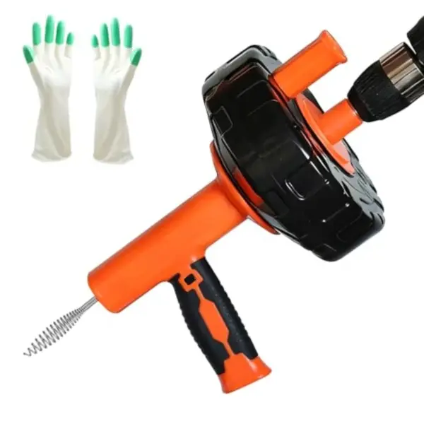 Drainsoon Auto Feed Drain Auger with Drill Adapter 33 Feet Drain Snake Hair Clog Remover Manual or Powered Plumbing Snake Drain