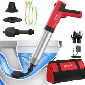Electric Toilet Plunger High Pressure Drain Unclogger for Bathroom Shower Heavy Duty Home Clog Remover