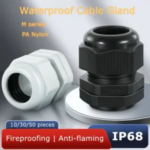10/30/50 Pieces Wall Cable Couplings Plastic Model M Electric Wire Glands M16 White/Black Wire Conduit Waterproof Connectors