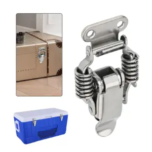 2Set 304 Stainless Steel Toggle Latches Spring Loaded Clamp Clip Case Box Latch Catch Clamp Clip Hasps Suitcase Case Lock Buckle