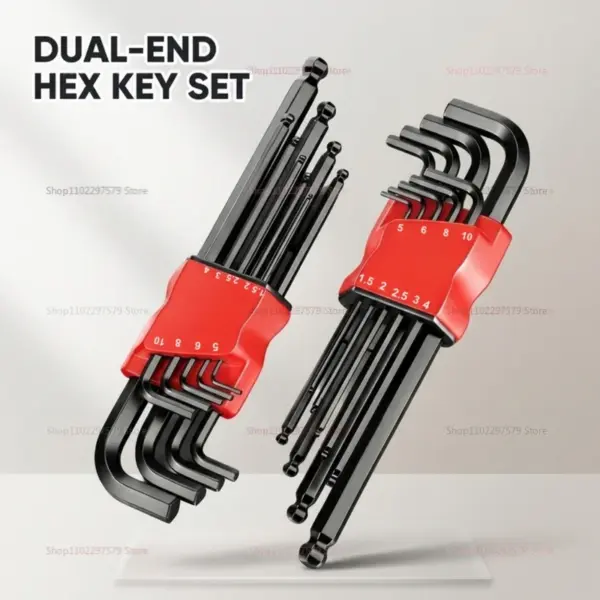 Universal Torque Length Metric Double Head Allen Wrench Set with Socket for Motorcycle Bikes Home Assembly and Disassembly Tools