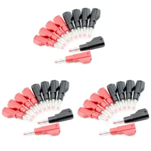 A01F-30 Sets Retractable Sheath 4Mm Banana Plug Connectors Stackable Wire Solder Multimeter Test Leads Ends Plugs Adapter