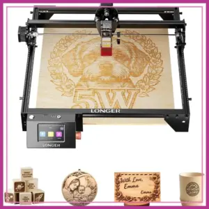 5W Laser Engraver Cutting Machine for Metal Wood, 3.5-Inch Touch Screen, Offline Engraving