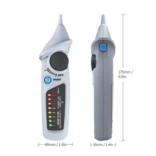AVD06 Non Contact Electrical Tester for Voltage Detection in Wires Outlets and Panels AC 12V to 1000V Gray ABS Design