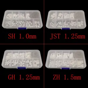 1Box JST 1.25mm / SH 1.0mm / GH 1.25mm / ZH 1.5mm Pitch Female Housing Connectors and Crimp Terminal kit 2 3 4 5 6 7 8 9 10 Pin
