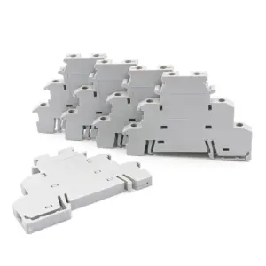 10Pcs DIN Rail Terminal Block DIKD 1.5 Triple Level Screw 24A 250V, Industrial Sensor Actuator Connector for Electrical Control