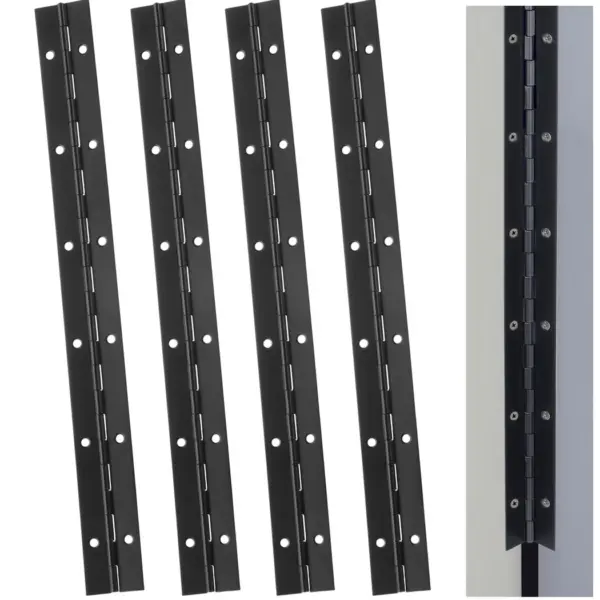 4Pcs/Set Continuous Piano Hinges 12in Heavy Duty Stainless Steel Hinges Piano Boat Hinges Folding Cabinet Door Butt Hinge