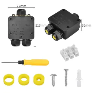 PERFECT MODERN Waterproof Junction Box IP68 Outdoor Gland Electrical Junction Box With 3 Cable Connector For 4-15 Mm Diameter Ca