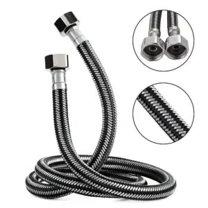 Stainless Steel Flexible Braided Hose 1/2 Inch 30-200cm Faucet Water Pipe Leak-Proof Universal Interface Water Inlet Pipe