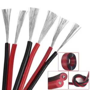 5m 2Pin Cars Motorcycle Electric Wire Cable Red/Black Connector For Led Light 2Extension Cord Pure Copper Wire