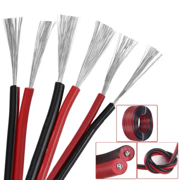 5m 2Pin Cars Motorcycle Electric Wire Cable Red/Black Connector For Led Light 2Extension Cord Pure Copper Wire
