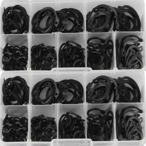 200Pcs M6 M8 M10 M12 M14 M16 M18 M20 Carbon Steel C-clip Washers Internal External Retaining Circlips Snap Retaining Ring