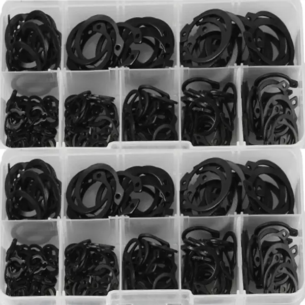 200Pcs M6 M8 M10 M12 M14 M16 M18 M20 Carbon Steel C-clip Washers Internal External Retaining Circlips Snap Retaining Ring