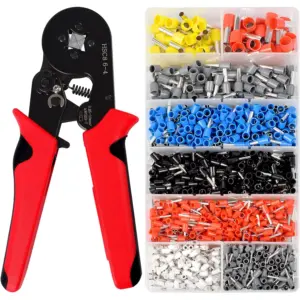 Wire Ferrules Crimping Tool Kit AWG 23-7 Self-Adjusting Ratchet Crimper Plier with 400/800/1200PCS Wire End Ferrules Terminals