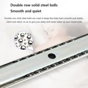 2PCS New Ball Bearing Drawer Runners Full Extension Side Mounting Drawer Slide Rail Adjustable Low-Noise Pull Out Tray CCabinet