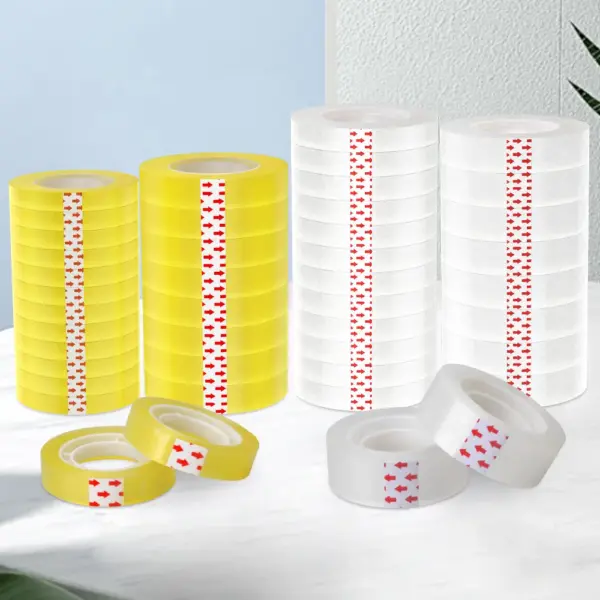 Stationery Tape, White Transparent Tape, Cellophane Tape, DIY Packaging Tools, Clear Refill Tape For Office School Home