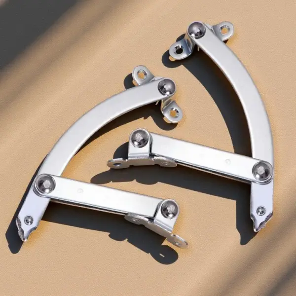 2Pcs Heavy Duty Cabinet Door Strut Spring Lift Support Gas Damper Hinge Stopper for Cupboard Lid 90 Deg Full Stage Satin Silver