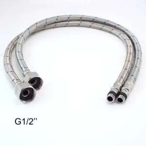 G1/2 M10*1 304 Stainless Steel Braided MIX cold hot water Hose Kitchen bathroom Faucet tube flexible plumbing braided rubber q1